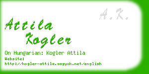 attila kogler business card